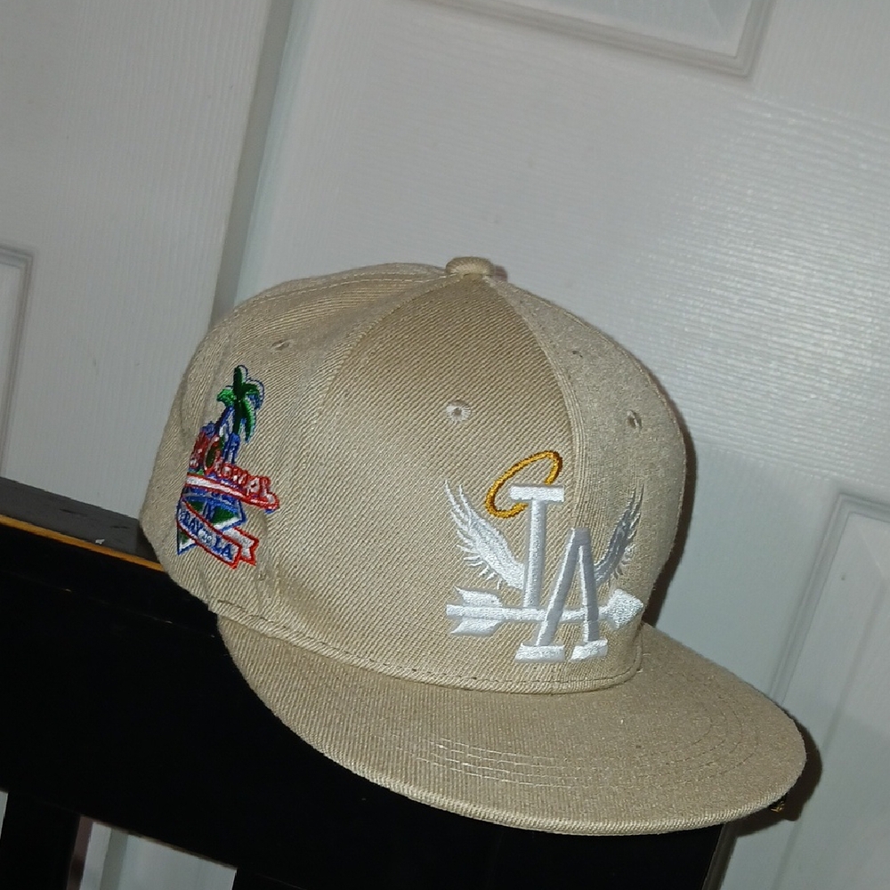 Beige LA Embroidered Cap